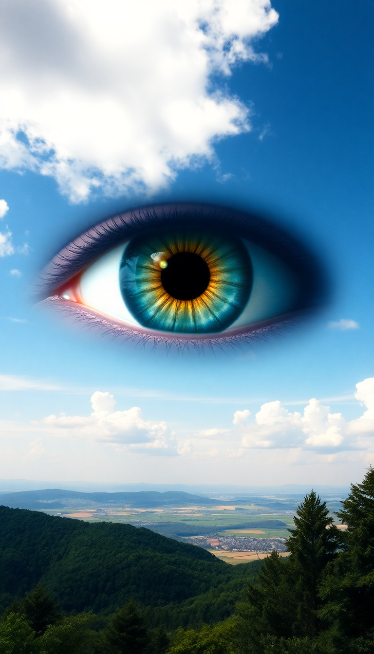 Giant Eye In Sky Watching Digital art Wallpaper