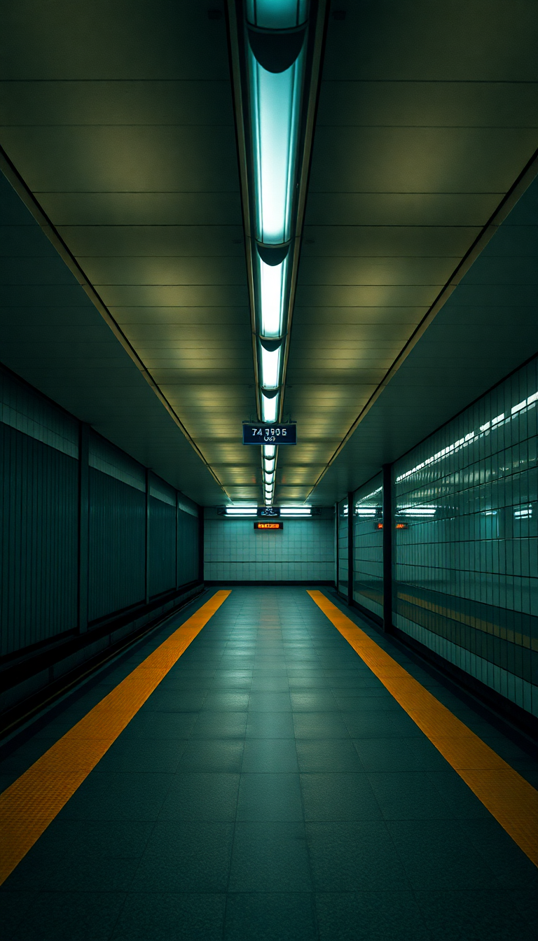 Empty Subway Station 3am Fluorescent Aesthetic Wallpaper