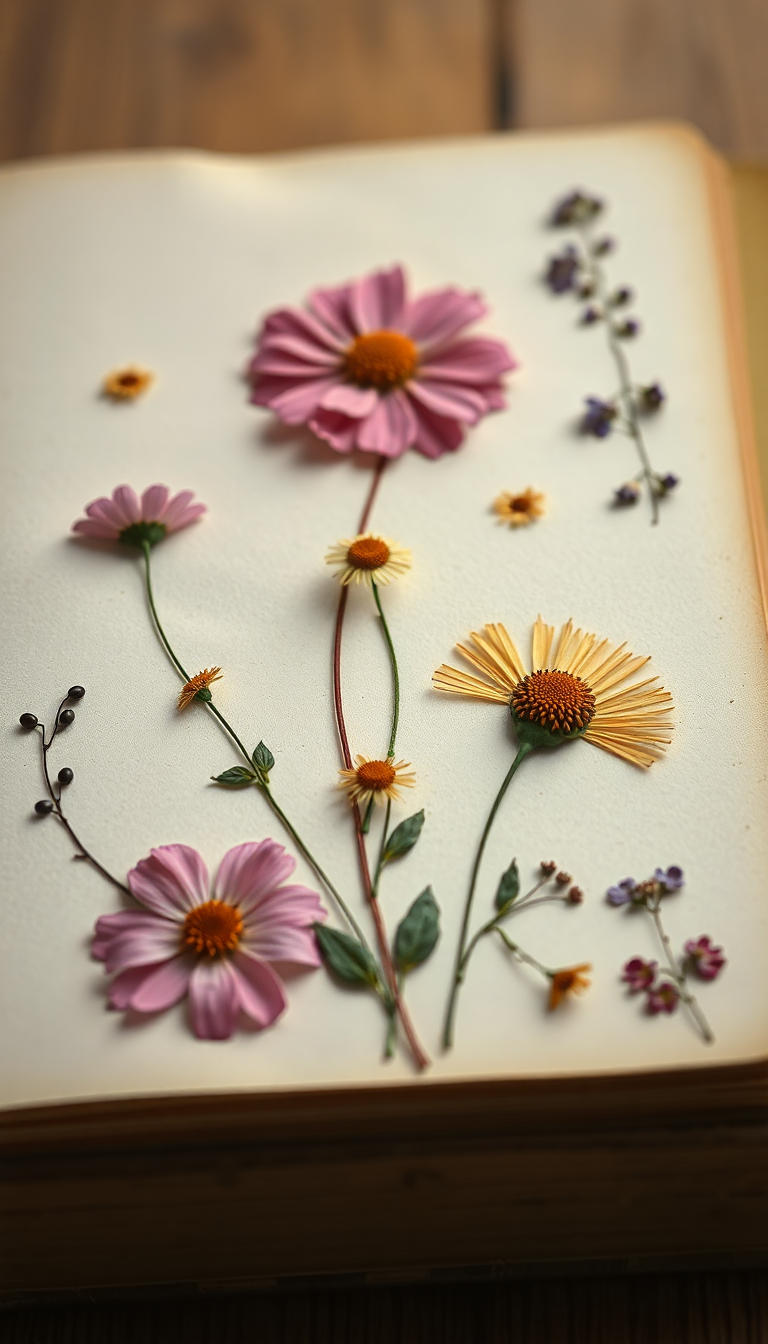 Flowers Journal Vintage Botanical Aesthetic Special Wallpaper