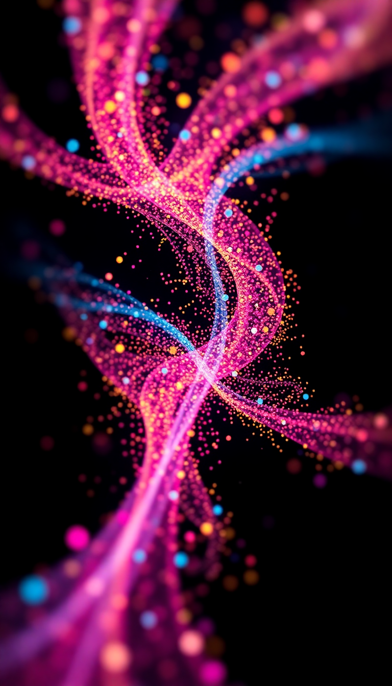 Generative Art Flowing Particles Stream Digital art Wallpaper