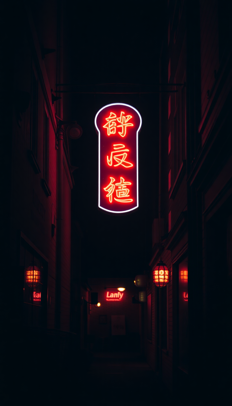 Neon Sign Flickering Dark Alley Aesthetic Wallpaper