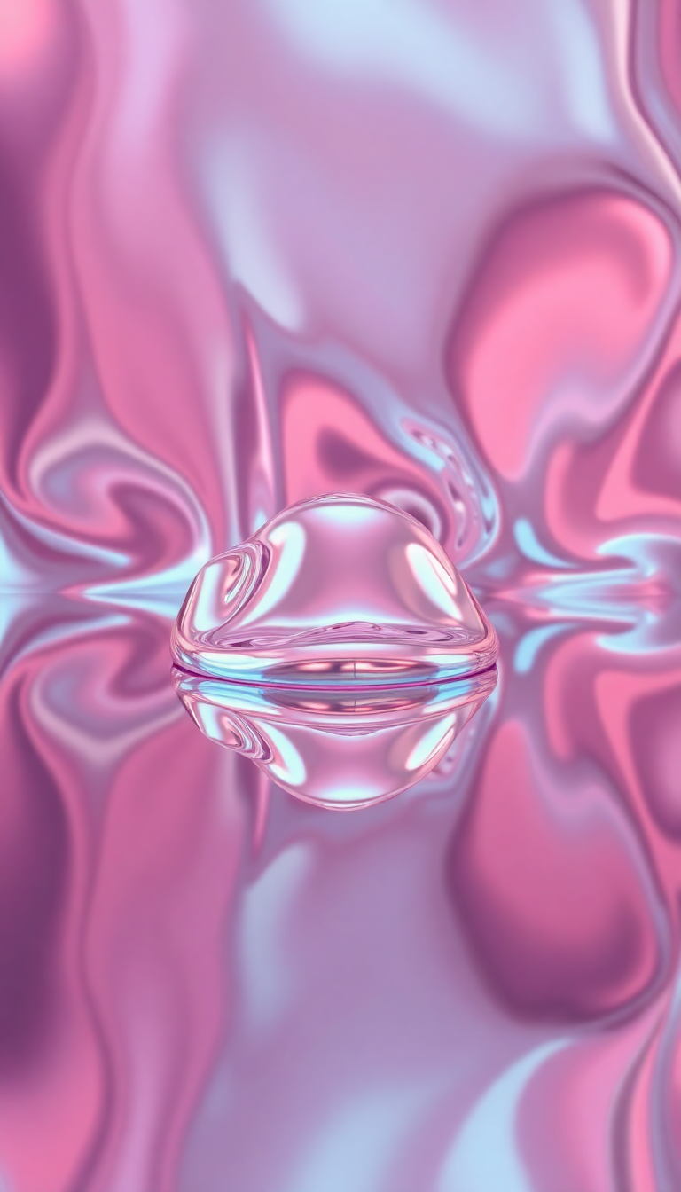 Liquid Chrome Morphing Shapes Reflective Digital art Wallpaper