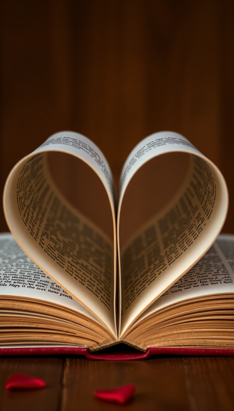 Book Pages Heart Shape Romantic Aesthetic Wallpaper