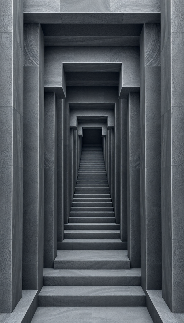 Impossible Geometry Escher Style Infinite Digital art Wallpaper