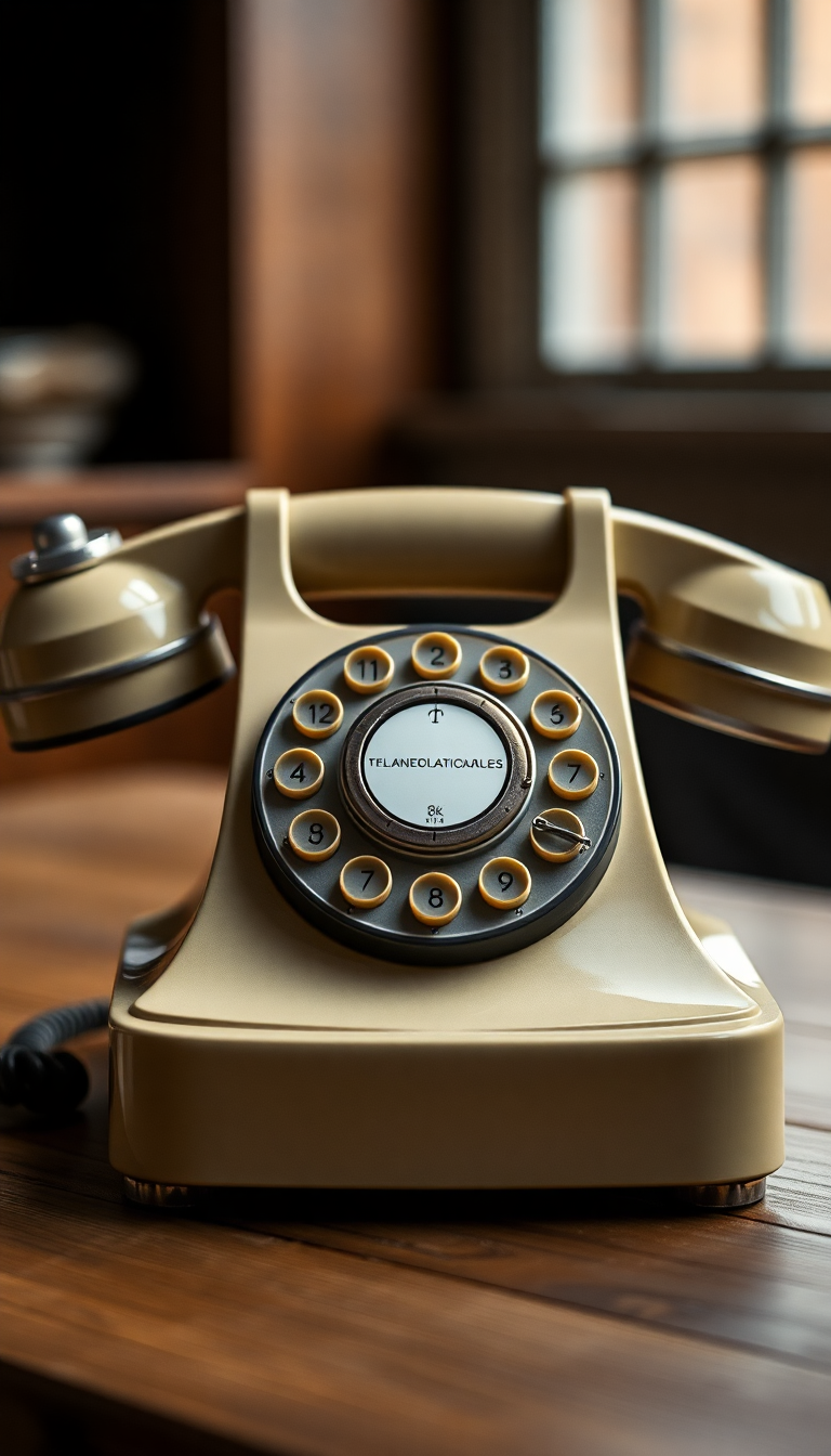 Vintage Telephone Rotary Dial Classic Photorealistic Wallpaper