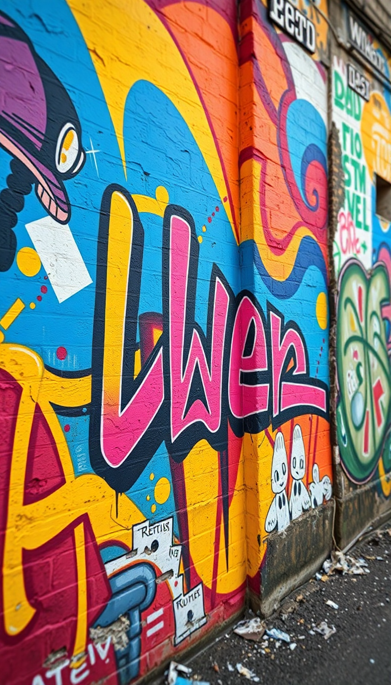 Street Art Mural Colorful Wall Photorealistic Wallpaper