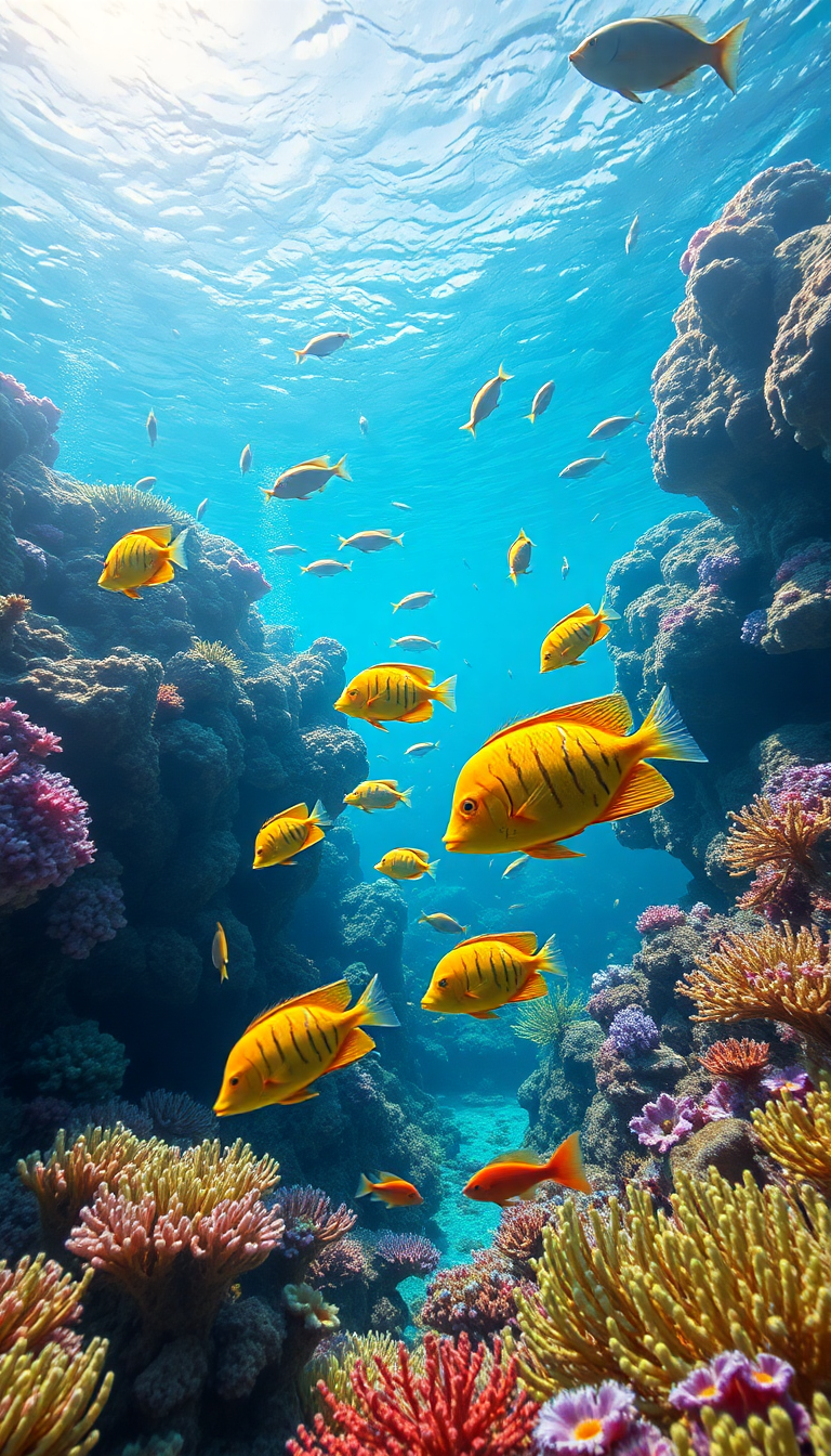 Coral Reef Vibrant Fish Tropical Photorealistic Wallpaper