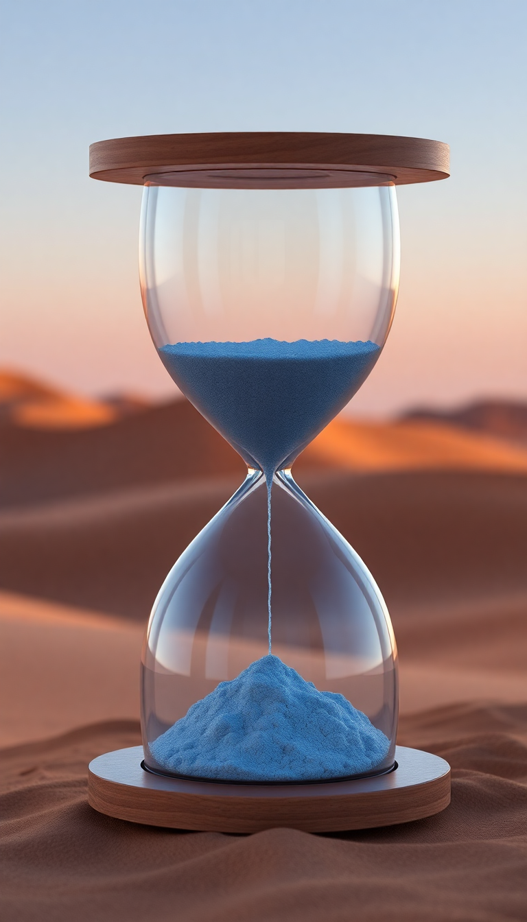 Hourglass Containing Ocean And Desert Digital art Wallpaper