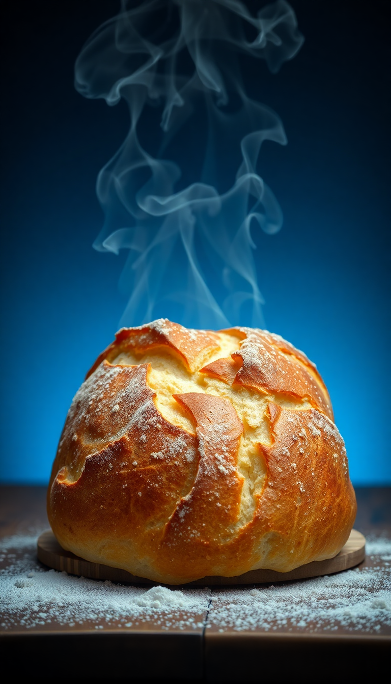 Bread Fresh Baked Steam Rising Photorealistic Wallpaper