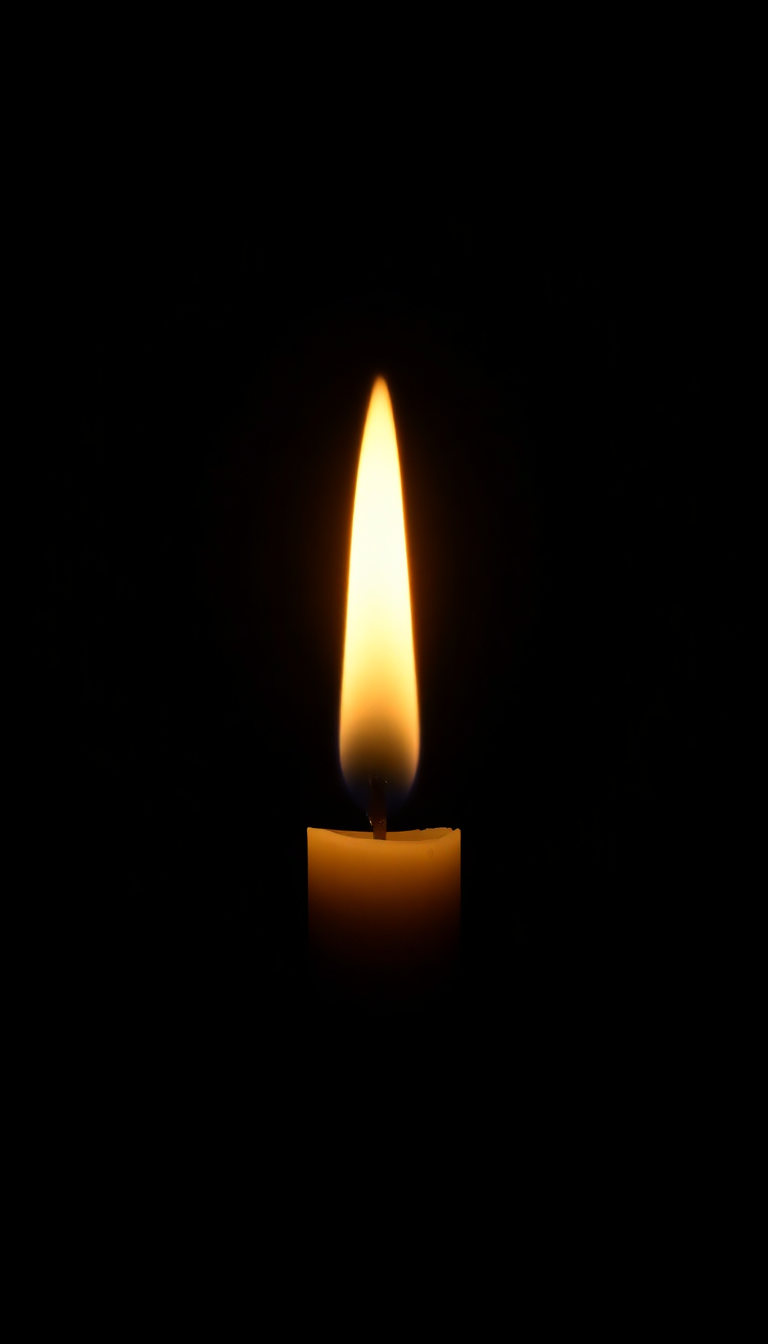 Single Candle Flame In Complete Photorealistic Wallpaper