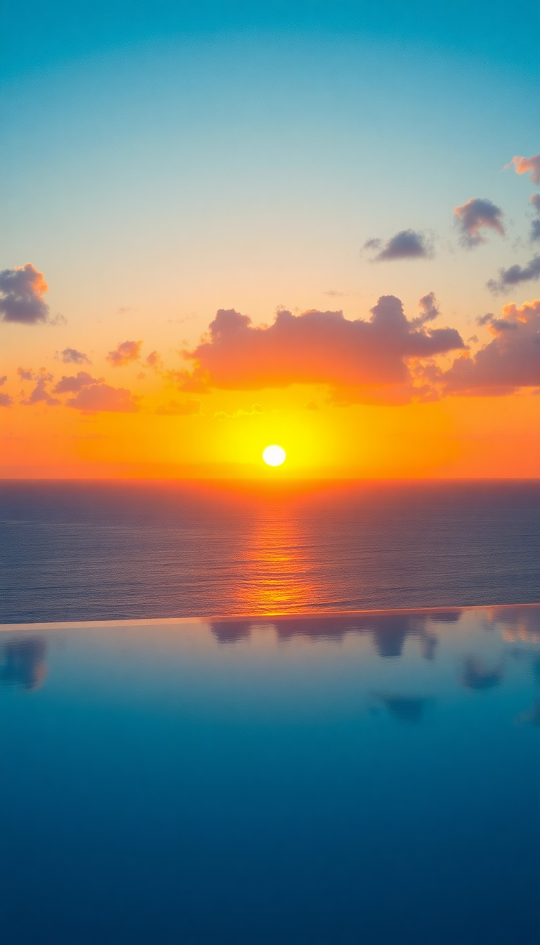 Infinity Pool Edge Overlooking Ocean Photorealistic Wallpaper