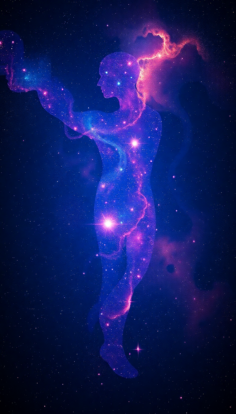 Person Made Of Galaxies Cosmic Digital art Wallpaper
