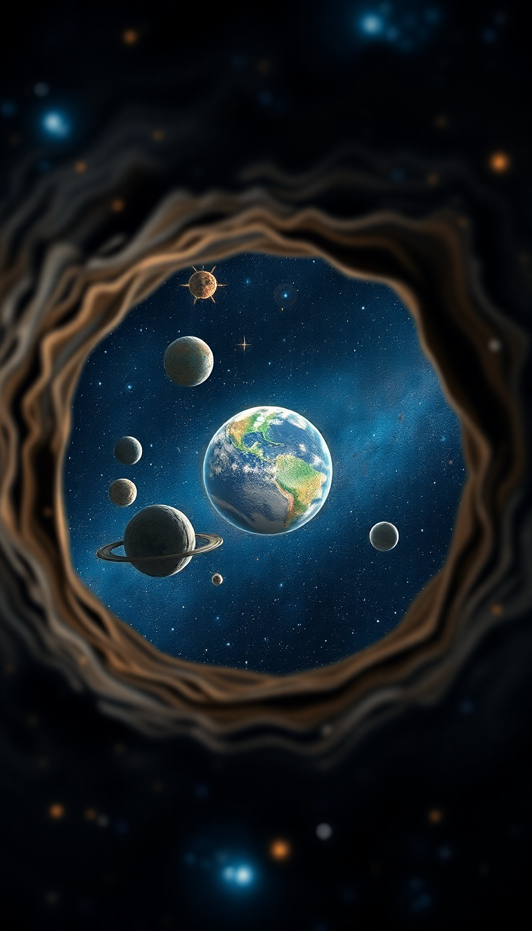 Keyhole View Showing Universe Stars Digital art Wallpaper