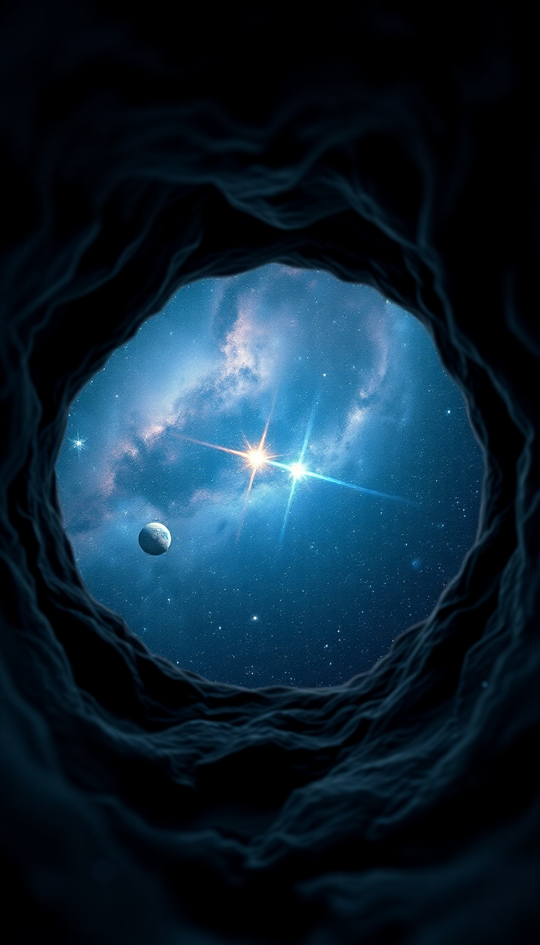 Keyhole View Showing Universe Stars Digital art Wallpaper