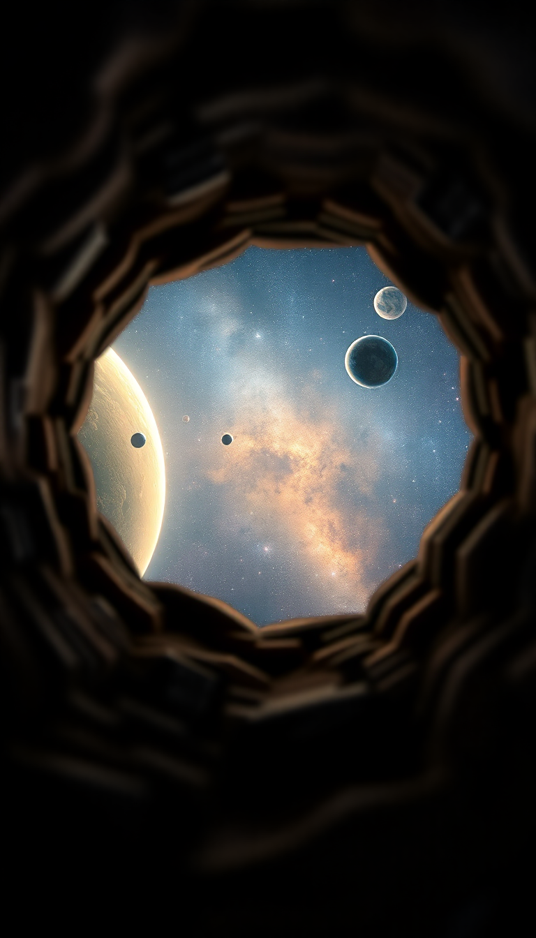 Keyhole View Showing Universe Stars Digital art Wallpaper