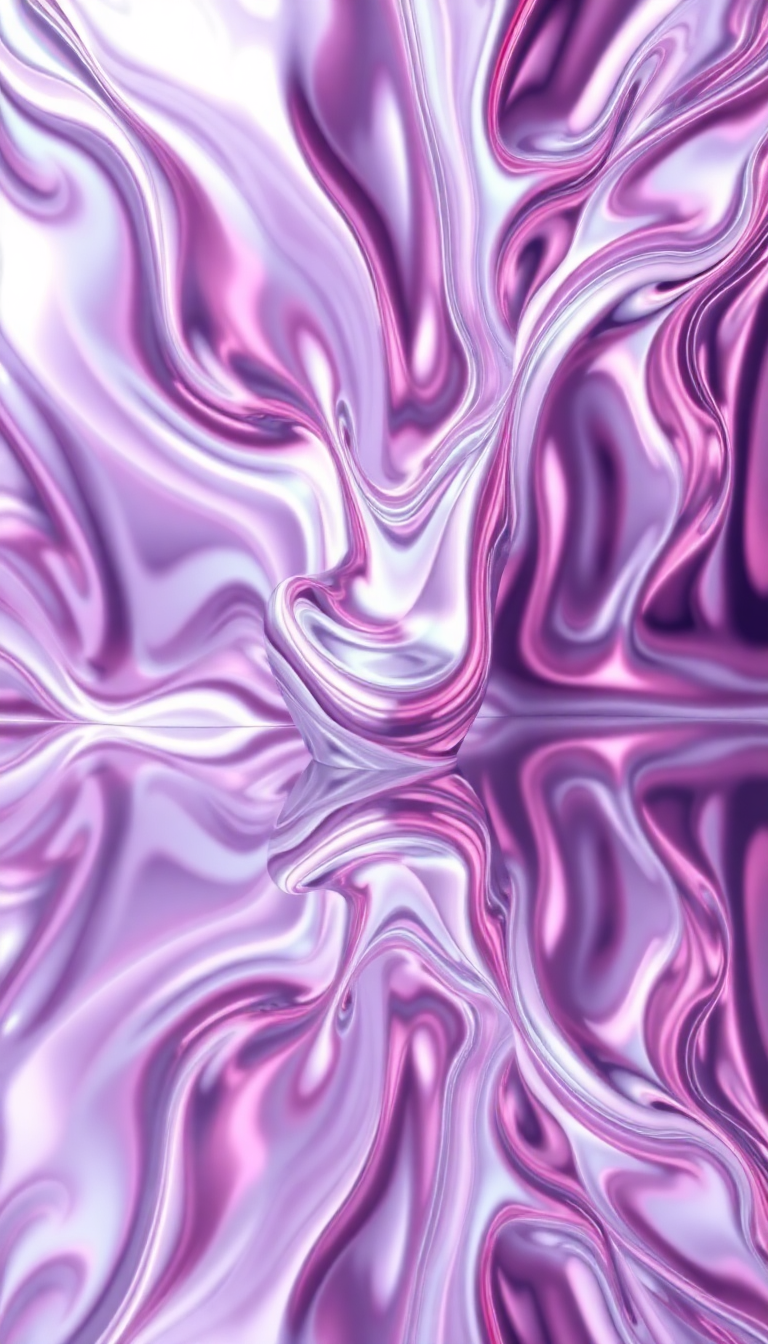 Liquid Chrome Morphing Shapes Reflective Digital art Wallpaper