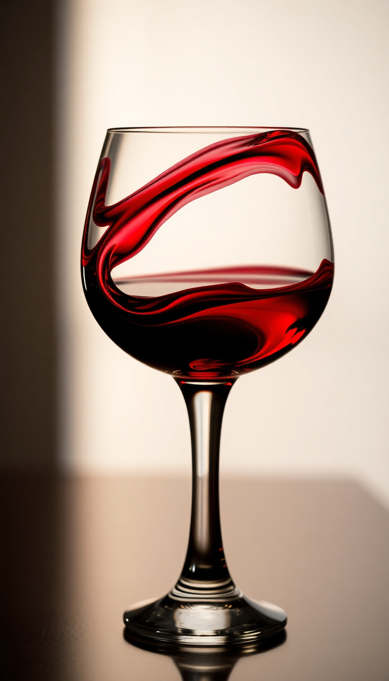 Wine Glass Swirl Burgundy Liquid Photorealistic Wallpaper