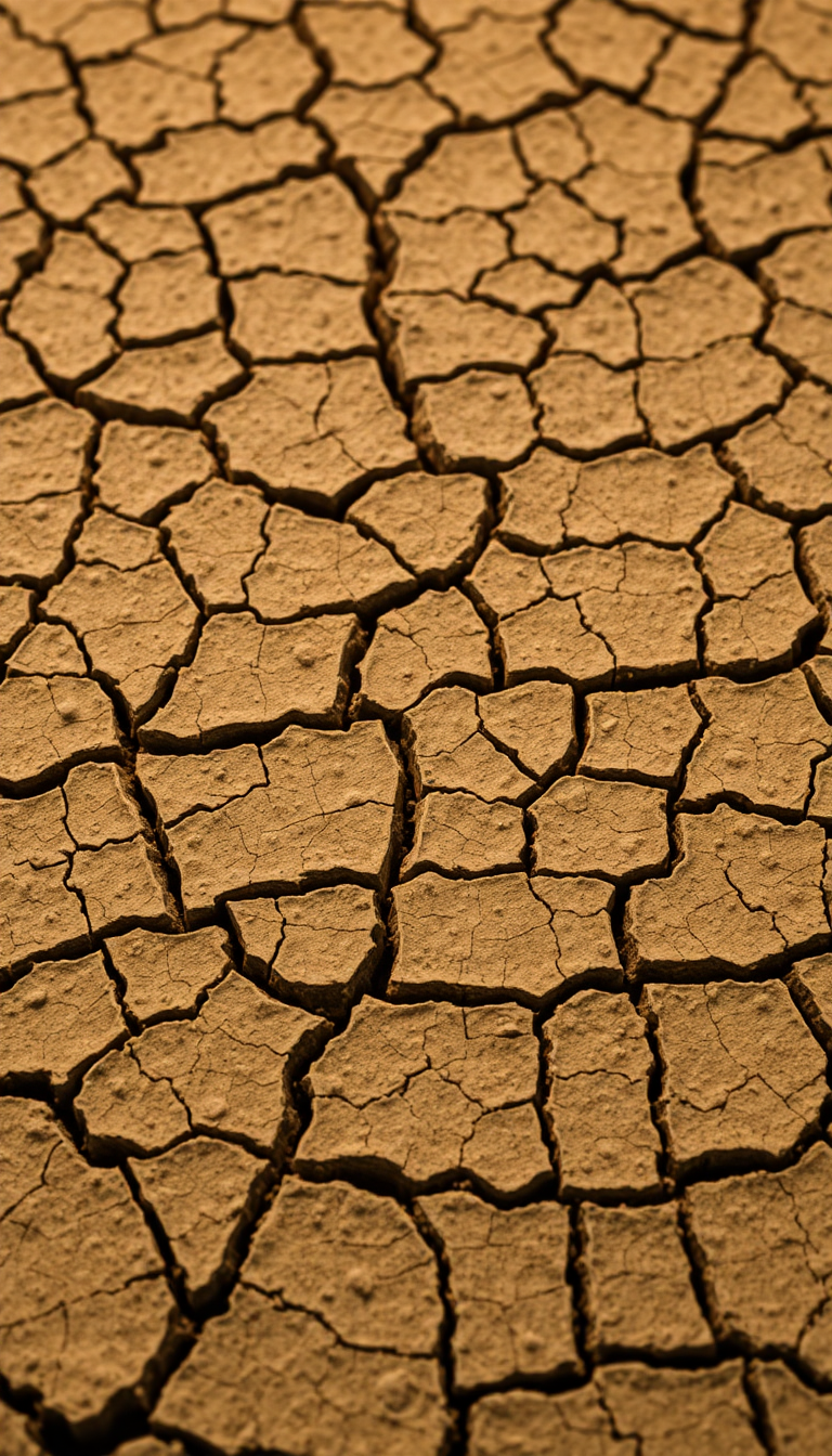 Cracked Earth Drought Pattern Texture Photorealistic Wallpaper