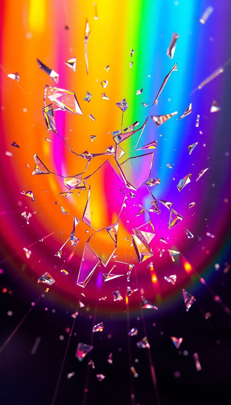 Shattered Glass Prism Light Rainbow Digital art Wallpaper
