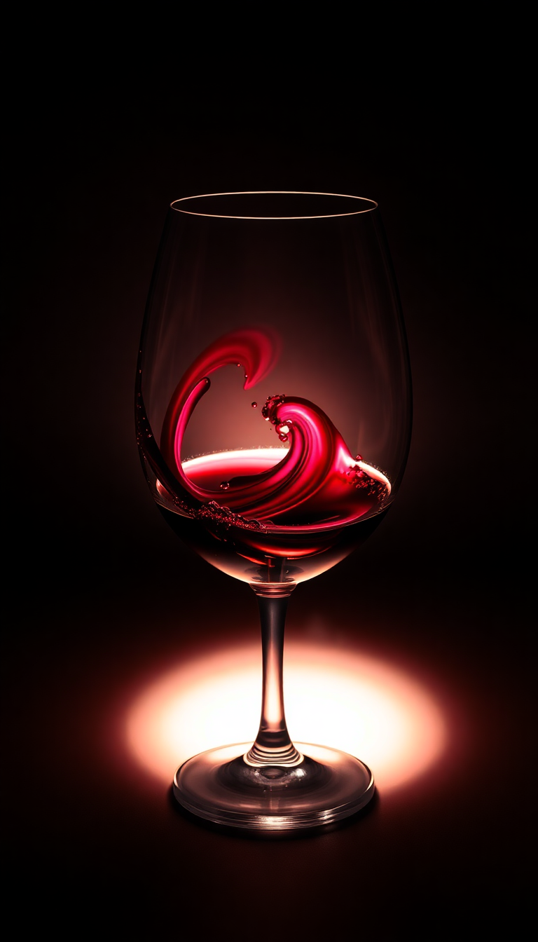 Wine Glass Swirl Burgundy Liquid Photorealistic Wallpaper