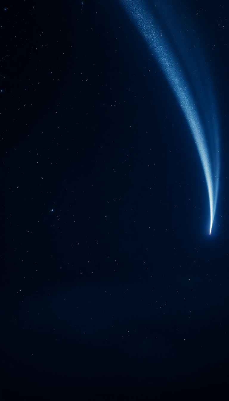Comet Tail Streaming Across Night Photorealistic Wallpaper