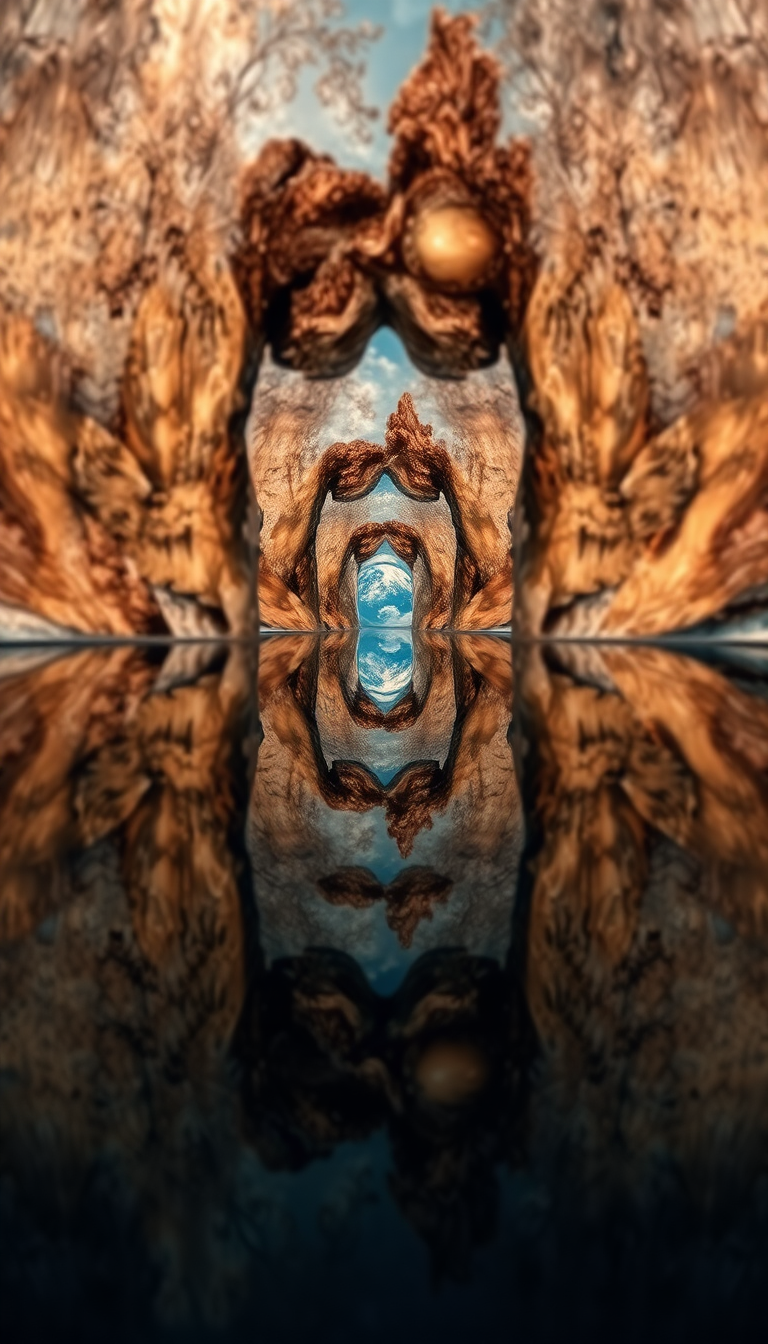 Mirror Showing Different World Reflection Digital art Wallpaper