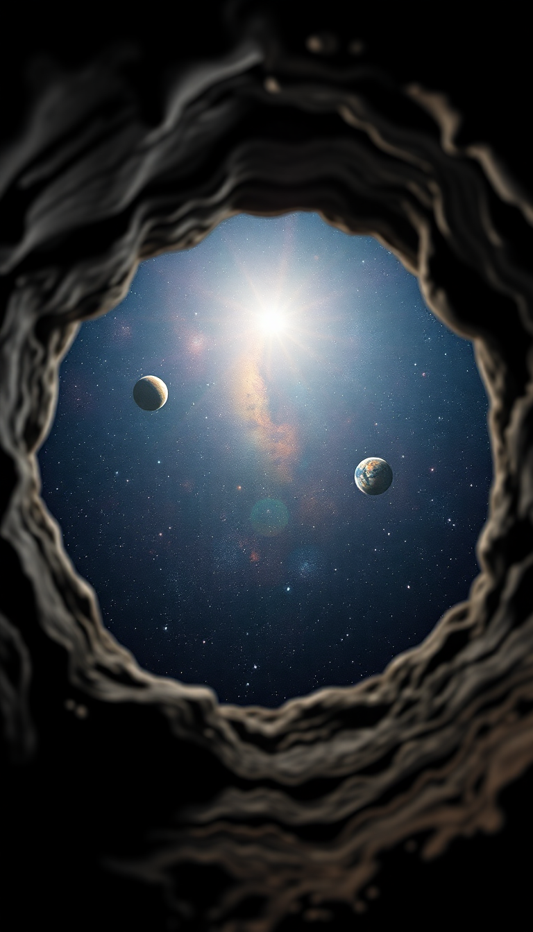 Keyhole View Showing Universe Stars Digital art Wallpaper
