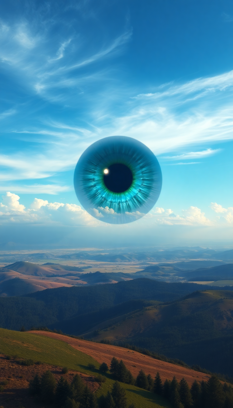 Giant Eye In Sky Watching Digital art Wallpaper