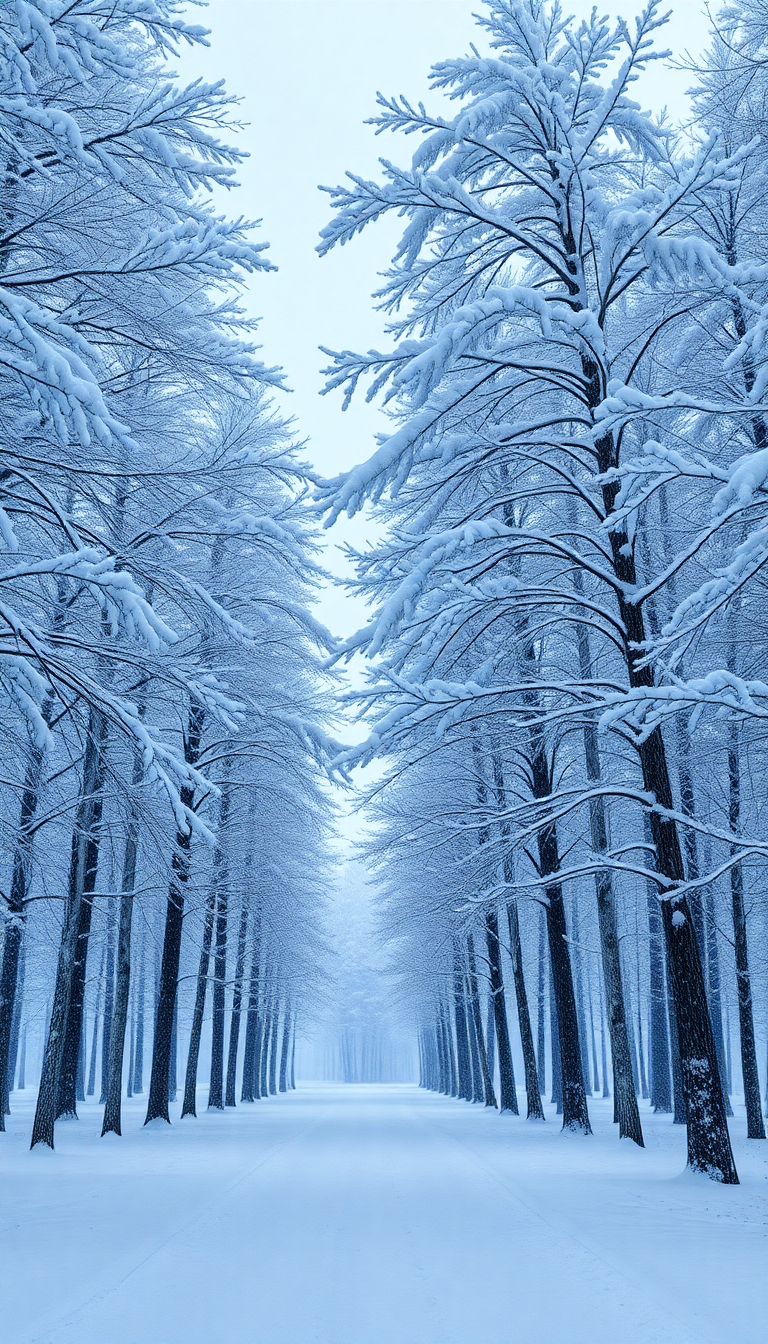 Blizzard Snow Wind Trees Bending Photorealistic Wallpaper