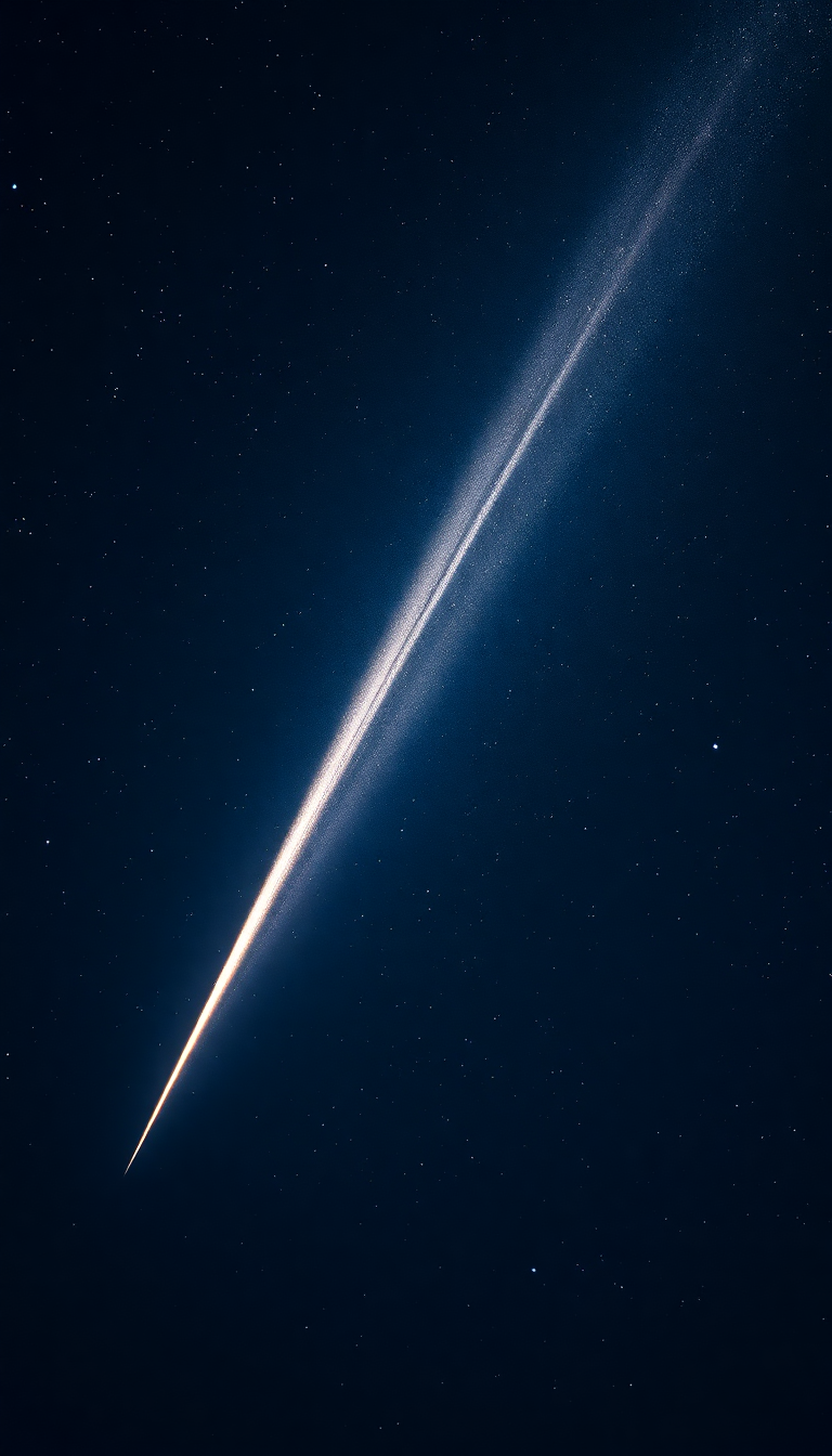 Comet Tail Streaming Across Night Photorealistic Wallpaper