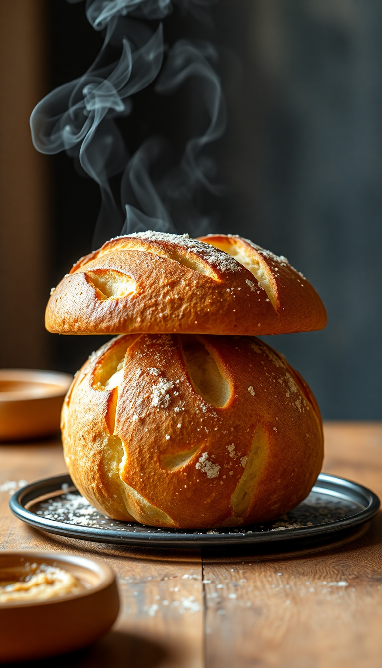 Bread Fresh Baked Steam Rising Photorealistic Wallpaper
