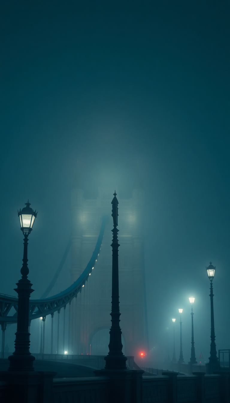 Sleek London Bridge Vintage Lampposts Photorealistic Wallpaper