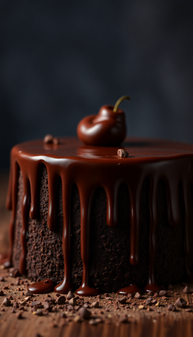 Chocolate Drip Cake Decadent Dessert Photorealistic Wallpaper