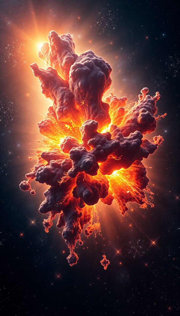 Colliding Galaxies Creating New Stars Digital art Wallpaper