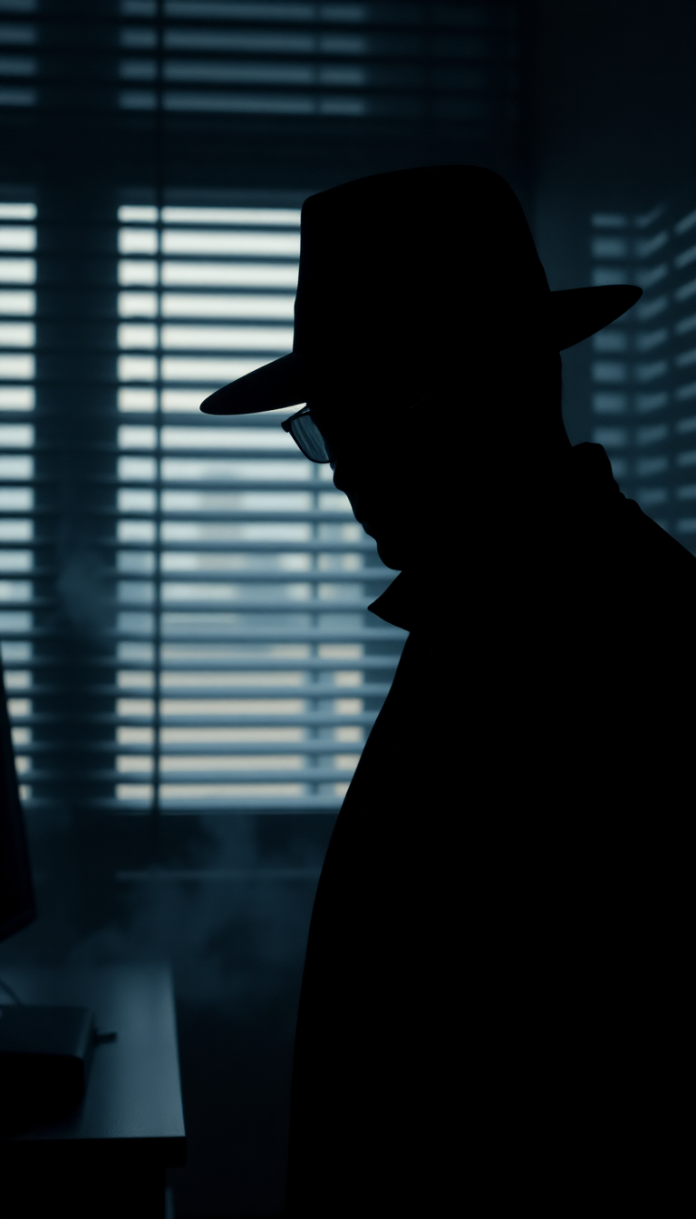 Noir Detective Office Blinds Shadows Aesthetic Wallpaper