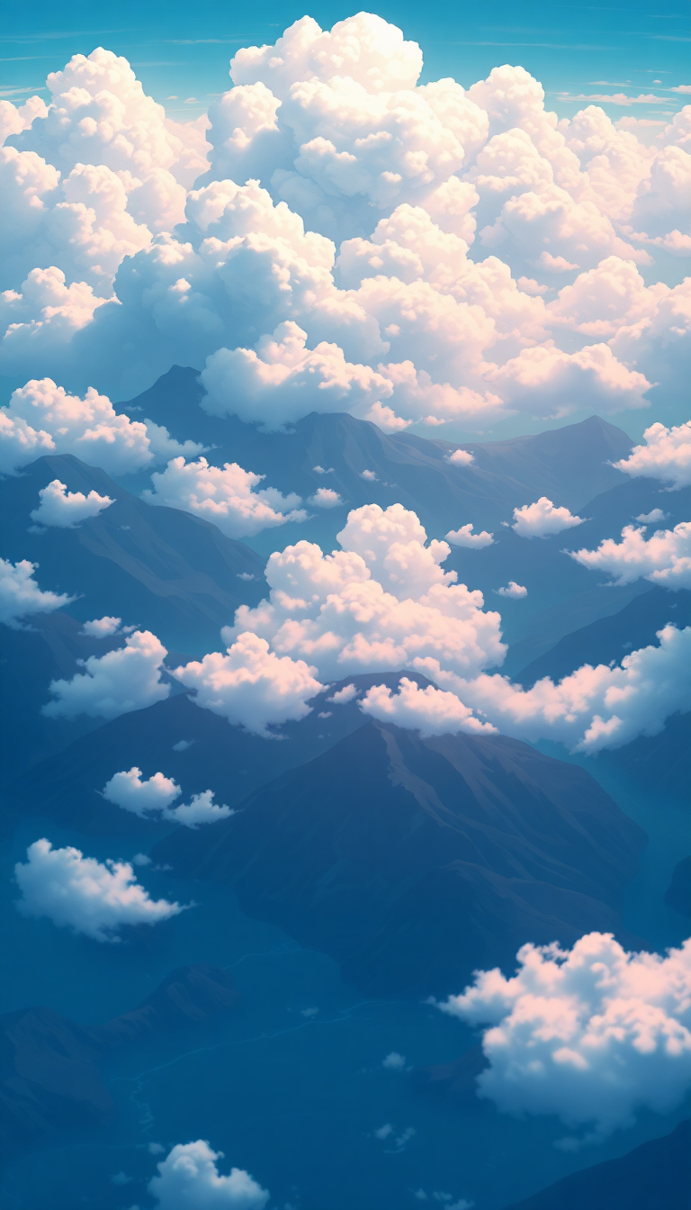 Cloud Sea Above Mountains Anime Anime Wallpaper