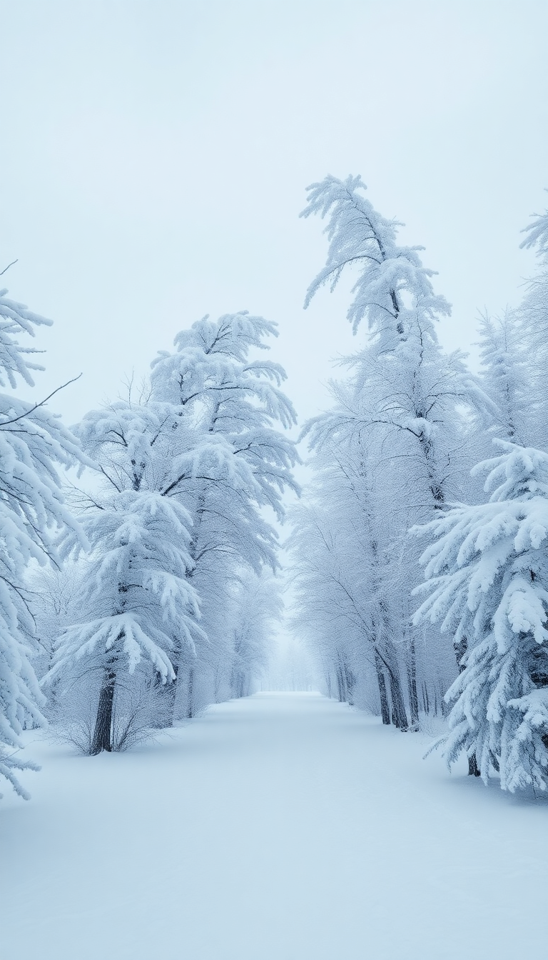 Blizzard Snow Wind Trees Bending Photorealistic Wallpaper