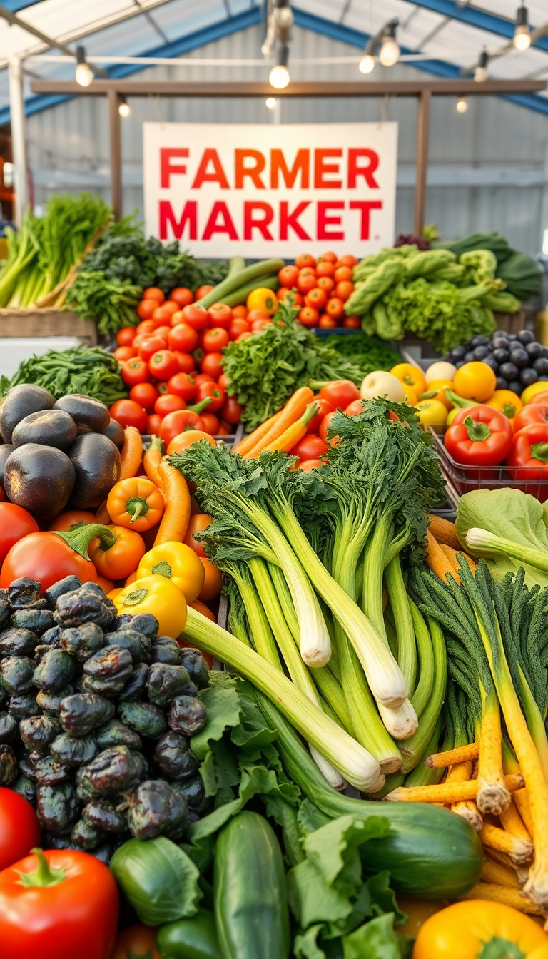 Farmers Market Produce Colorful Vegetables Fresh Photorealistic Version Wallpaper