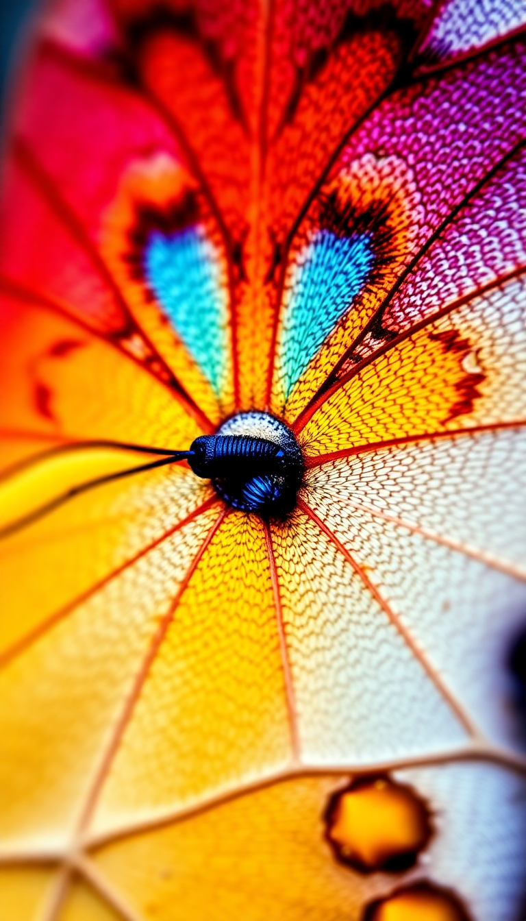 Butterfly Wing Macro Scales Colorful Pattern Photorealistic Enhanced Wallpaper