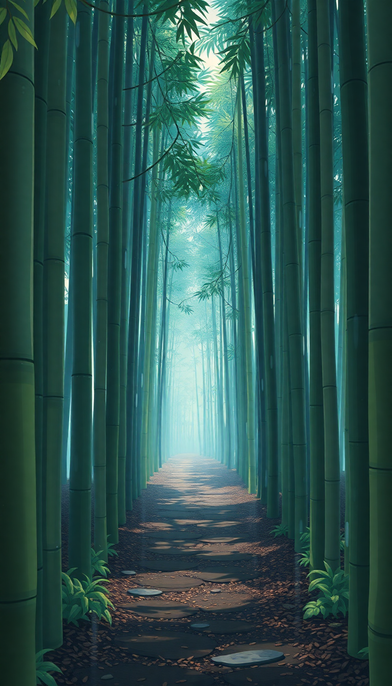 Bamboo Forest Rain Anime Peaceful Anime Wallpaper