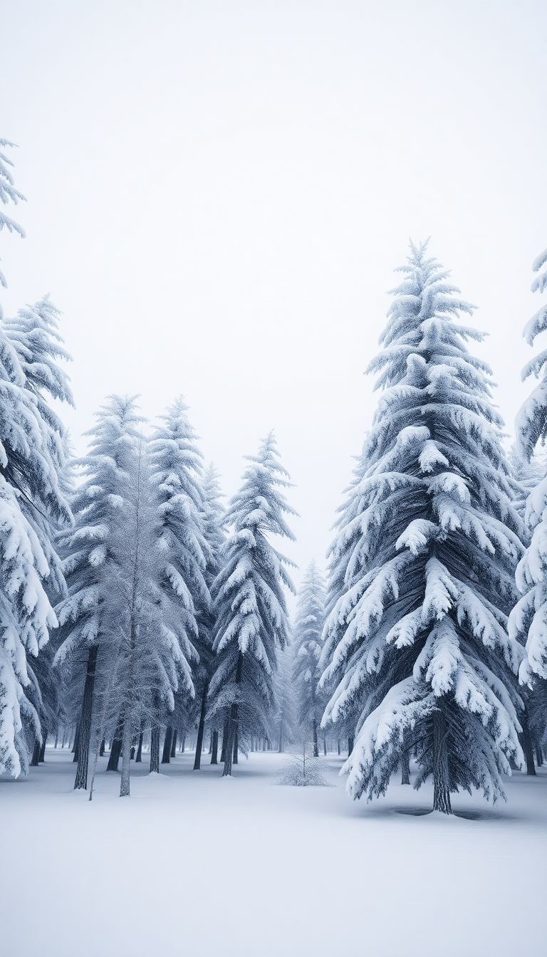 Blizzard Snow Wind Trees Bending Photorealistic Wallpaper