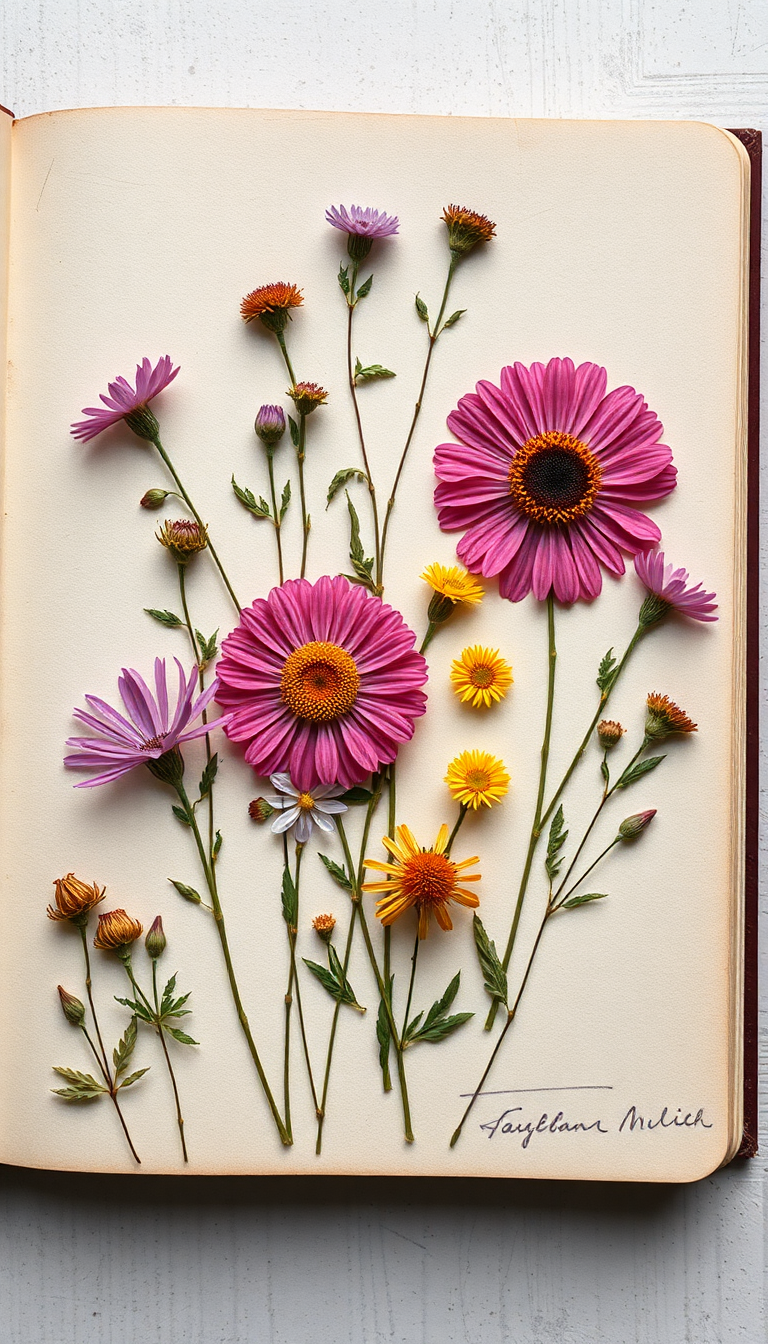 Aesthetic Twilight Pressed Flowers In Wallpaper