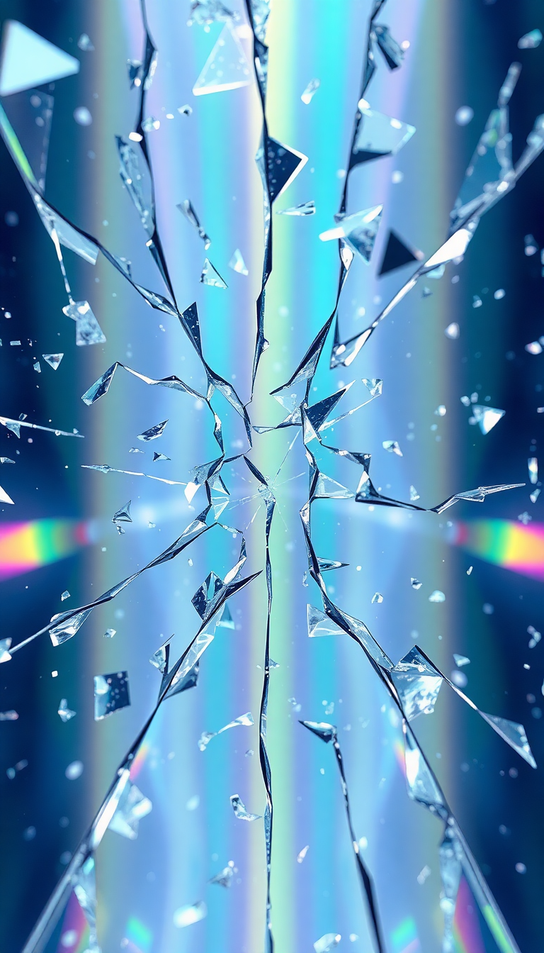 Shattered Glass Prism Light Rainbow Digital art Wallpaper