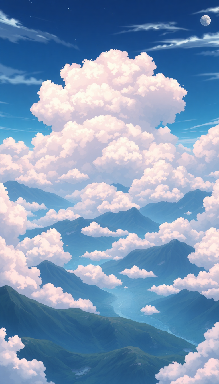 Cloud Sea Above Mountains Anime Anime Wallpaper
