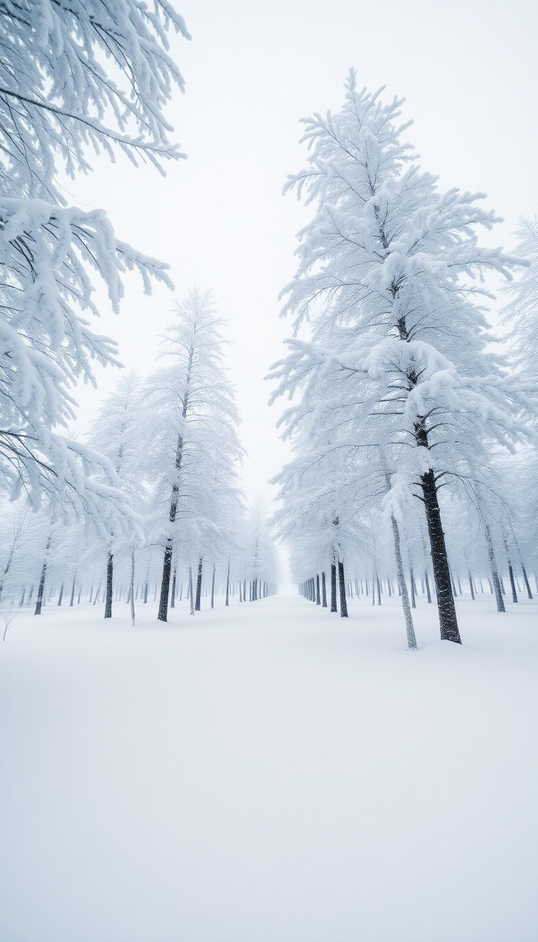 Blizzard Snow Wind Trees Bending Photorealistic Wallpaper