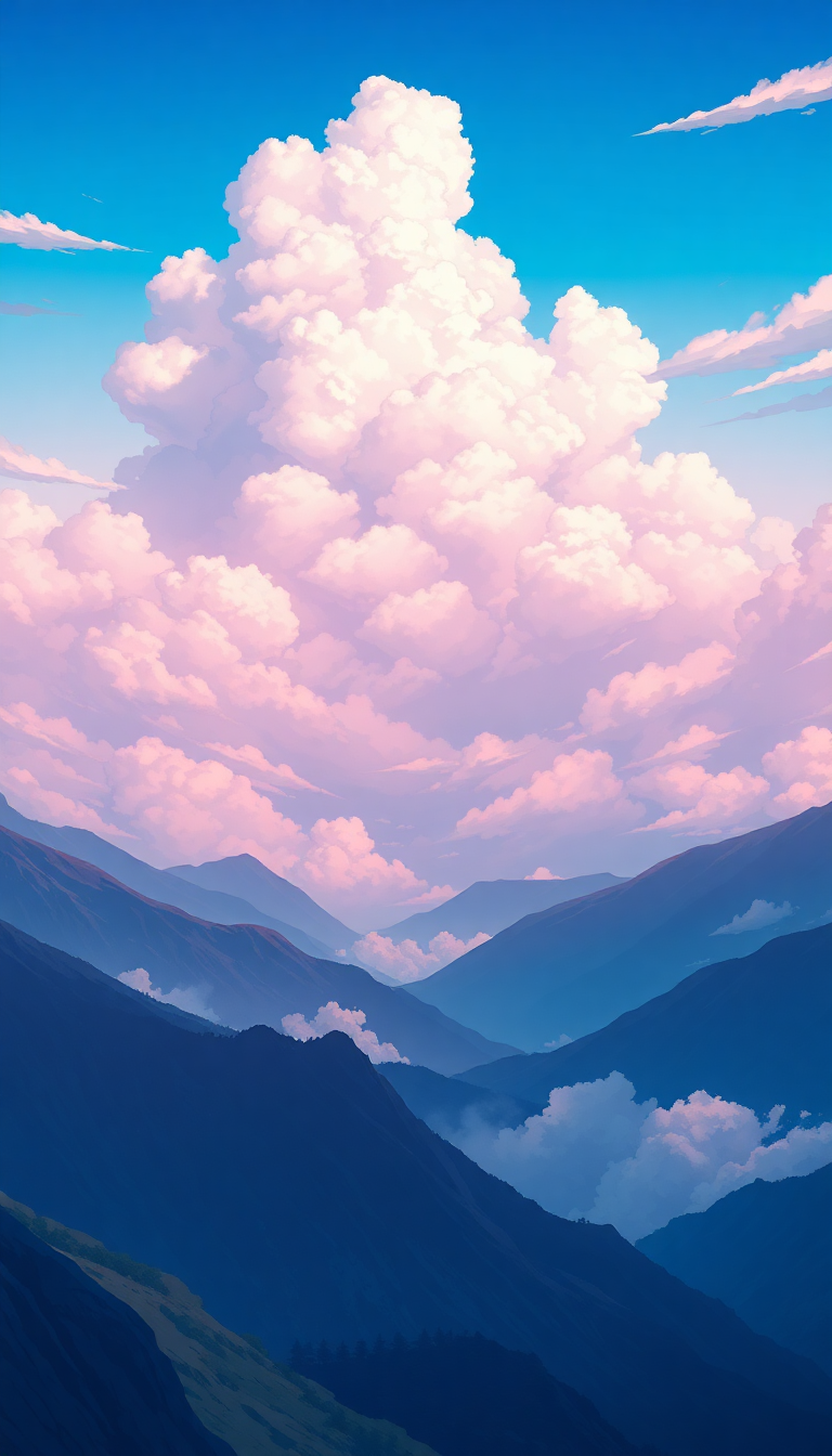 Cloud Sea Above Mountains Anime Anime Wallpaper