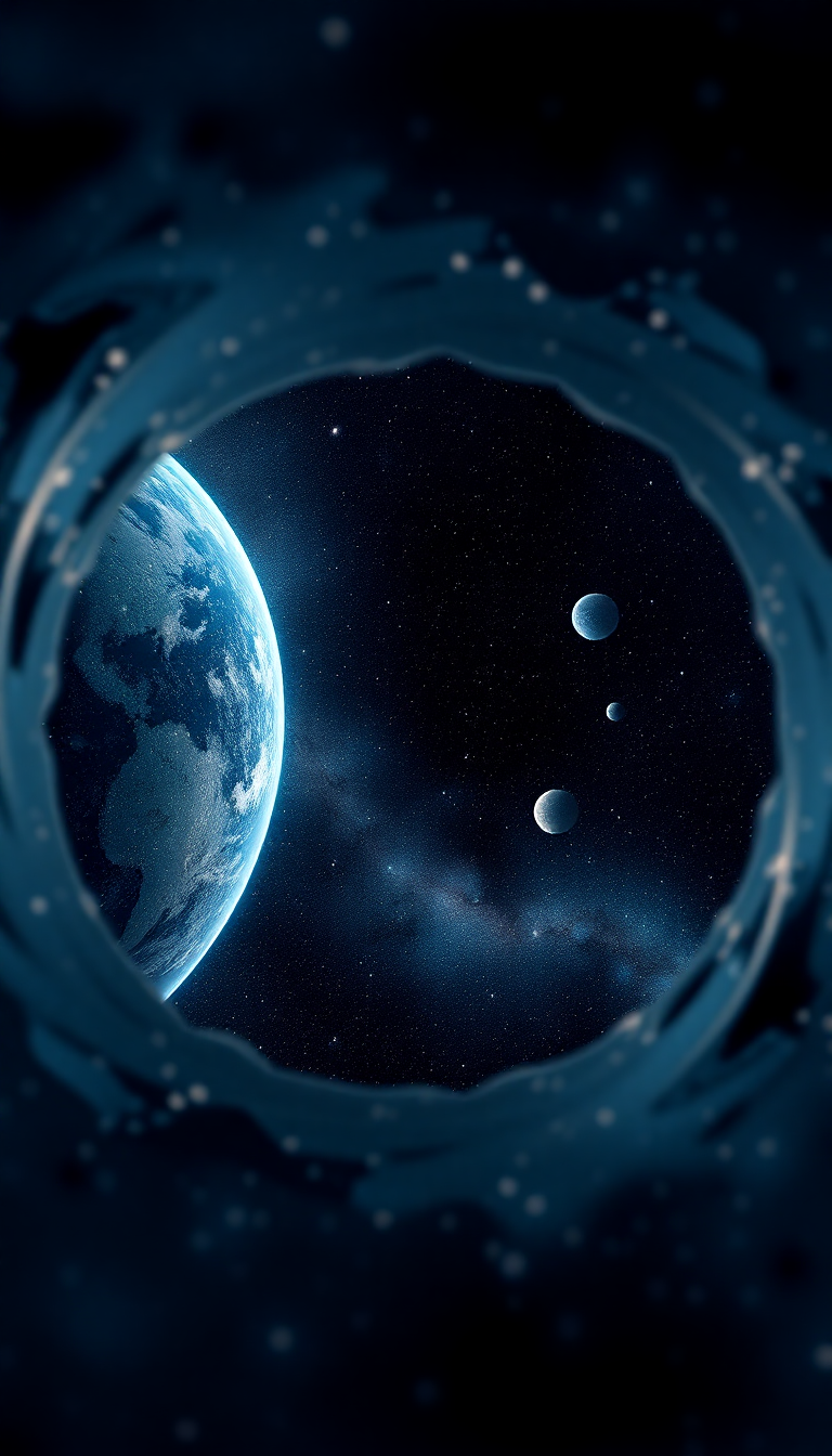 Keyhole View Showing Universe Stars Digital art Wallpaper