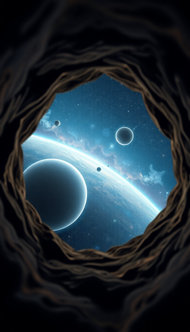Keyhole View Showing Universe Stars Digital art Wallpaper
