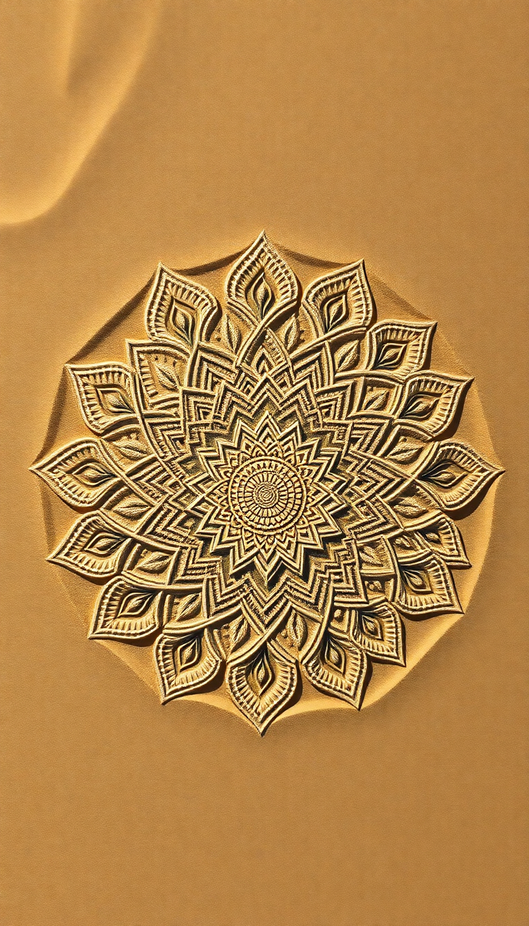 Sand Mandala Intricate Patterns Top Minimalist Wallpaper