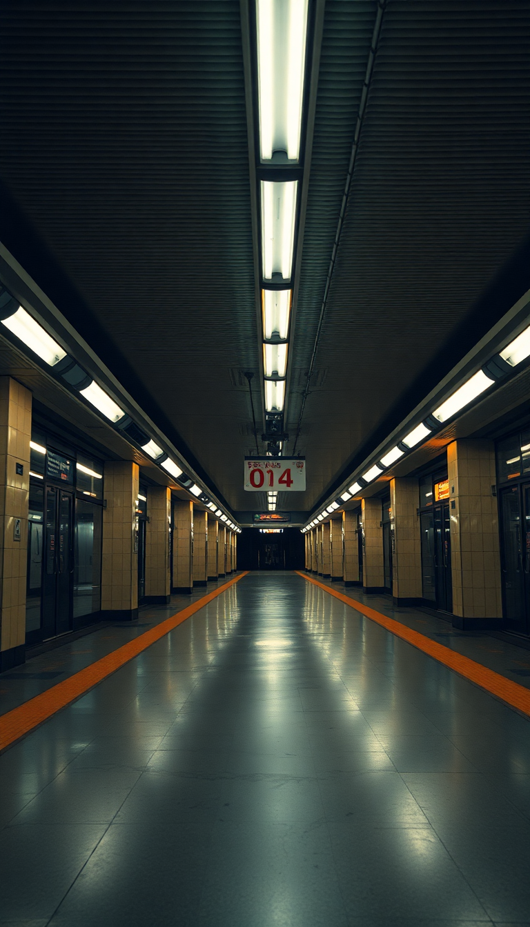 Empty Subway Station 3am Fluorescent Aesthetic Wallpaper